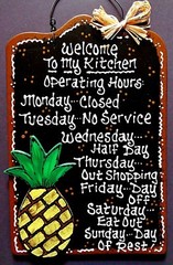 PINEAPPLE OVERLAY Kitchen Operating Hour SIGN Wall Hanger Plaque Tropical Decor
