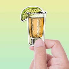 Lime & Tequila Sticker – Mini Drink Decal for Water Bottle & Laptop