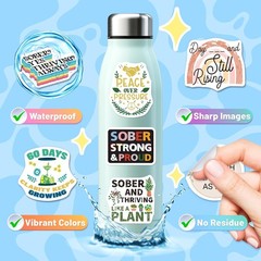200 PCS Sober Stickers Positive Sobriety Stickers Women Men Adults Teens Vinyl