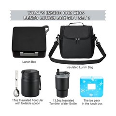 Bento Lunch Box for Kids with 17oz Soup Thermo,Insulated Tumbler Wa… Fast Ship