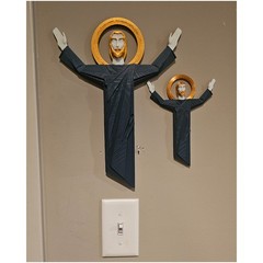Notre Dame Fan Gift – Touchdown Jesus 3D Print – Blue Gold White Fighting Irish