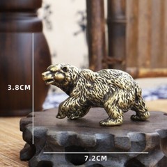 Solid Brass Bear Figurine Statue Animal Figurines Toy House Desktop Decoration