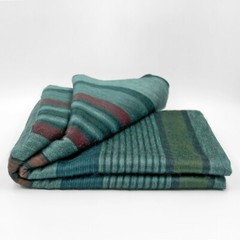 Soft and Warm Striped ALPACA Wool Throw Blanket 97″x67″ Queen bed sofa couch
