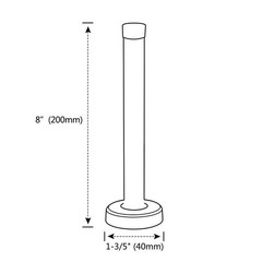 8 Inch Door Stop, Extra Long Stopper, Wall Mounted, Black 8 Inch,