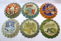 Ohio Wholesale Inc. Home Decor Nostalgic Metal Bottle Cap Wall Signs Set Of 6