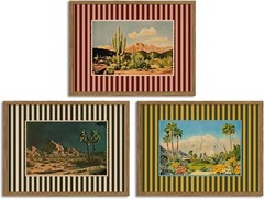 Framed Vintage Western Landscape Wall Art Set of 3