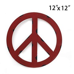K KILIPES Rustic Metal Treasured Peace Sign Wall Hanging Ornament Home Door D…