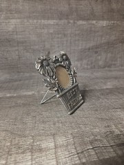 BEST FRIENDS 1.5×1.5″ metal pewter photo frame sunflower basket gift
