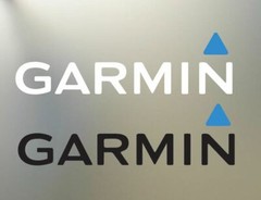 (2) 12″ GARMIN vinyl decal logo sticker 2 blue and black white any surface sport