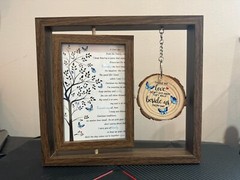 Double Sided Memorial Rotating Floating Picture Frame 4″x6″ Butterfly Pendant