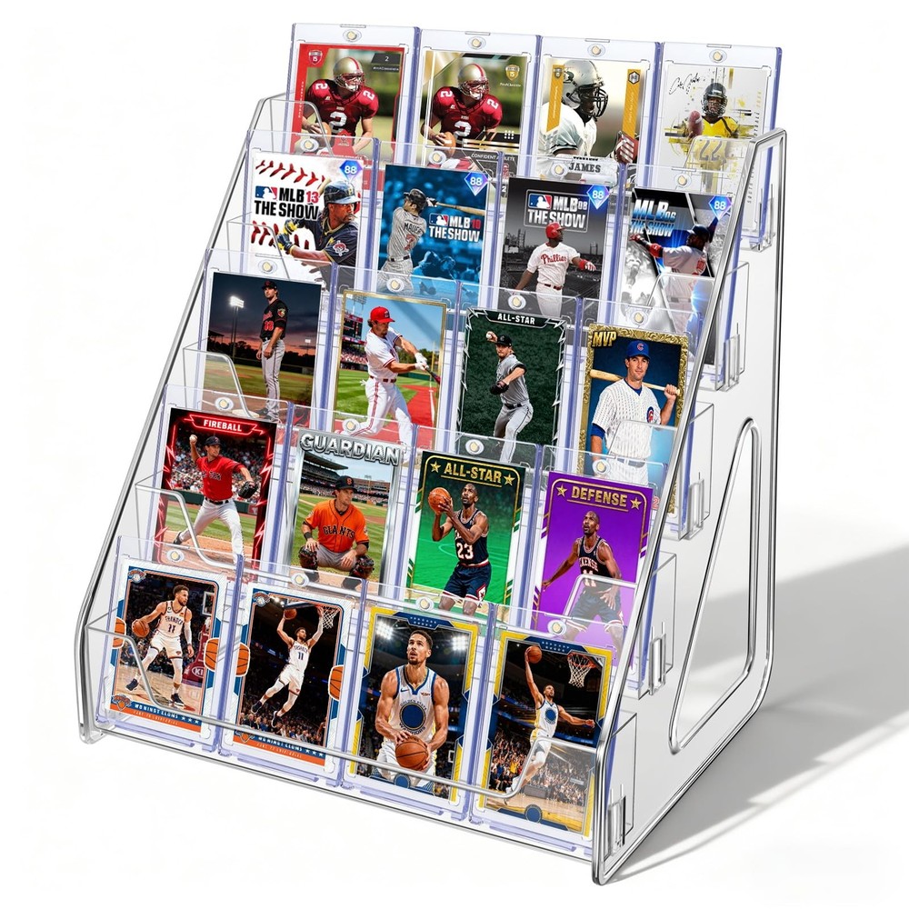 Trading Card Display Stand, PSA Card Display Acrylic Shelf, Vertical Holder f…