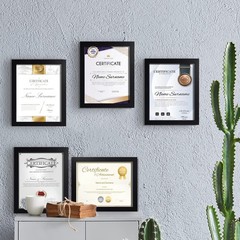 8.5 X 11 Frame Certificate Document Frame Set of 6, Diploma Frame for Wall and T
