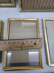 Vintage Picture Frame Lot Of 7 Brass Gold Tone MCM Mixed Varies Ornate PF005