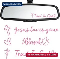 6 Pcs Trust in God Rearview Mirror Stickers, Christian Car Decals Vinyl Sticker,