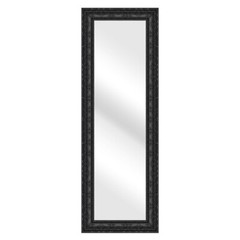 Mirror and Frame Meter Rectangular Wall Mirror Black Finish Ornate Style