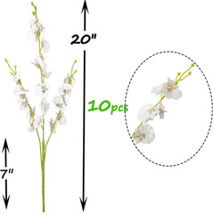 Silk Flowers in Bulk Wholesale Artificial Orchids, 10 Pcs (Each 20”), for Weddin