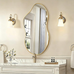 Irregular Wall Mirror 20×36 Inch Wall Mirrors Decorative Gold Modern Asymmetrica