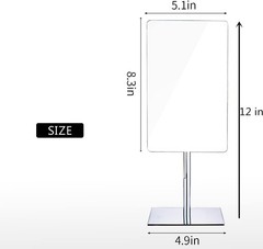 Table Standing Rectangular Vanity Makeup Mirror with 3X Magnification, Made of
