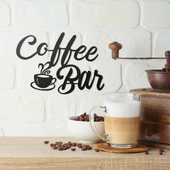 Metal Coffee Bar Sign Wall Art Decor for Kitchen Living Room Home Office