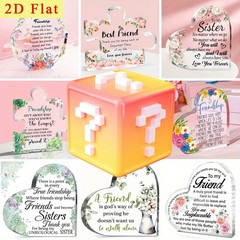 2D flat acrylic irregular shaped ornament, mysterious surprise gift box, gift
