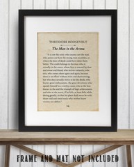 Theodore Roosevelt – The Man In The Arena – 11×14 Unframed Typography Book Page