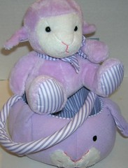 Easter Purple Rabbit Basket with Purple Lambie Plush