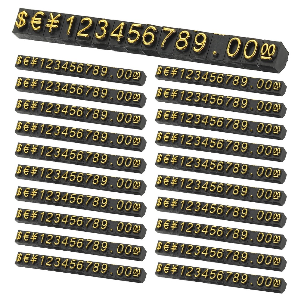 20 Set Price Display Cube, Adjustable Price Tag Stand,(Black/Gold, S)