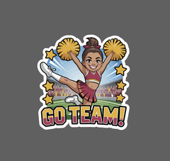 Cheerleader Sticker Waterproof Decal Cheer Team Sports Games Gift NEW