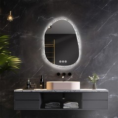 LUVODI Irregular LED Bathroom Mirror Anti-fog Three Colors Wall Vanity Mirror US