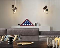 Flag Case – Small Solid Wood Military Flag Display Case for 3’X5′ American