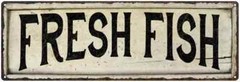FRESH FISH Farmhouse Style Wood Look Sign Gift Metal Decor 106180028169