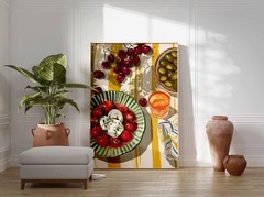 Mediterranean Kitchen Wall Art Print Food Still Life Poster. Unframed