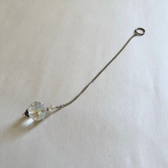 Clear Disco Ball Suncatcher 8 Inches Silver Tone Metal Chain Rearview Mirror