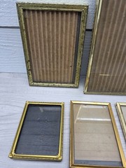 Vintage Picture Frame Lot Of 7 Brass Gold Tone MCM Mixed Varies Ornate PF005