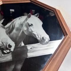 Northern Image Art Medium Brown Red Oak Wall Print Horses Made In USA Decor