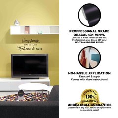 Every Family has a story Welcome to Ours Family Wall Decal Sticker Quote