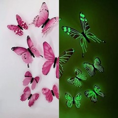 12PCS 3D Luminous Butterfly Wall Stickers DIY Home Decor Modern Art Gift USA