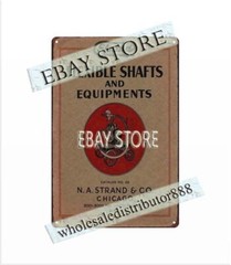 interior styles 1933 N. A. Strand Flexible Shafts and Equipments metal tin sign