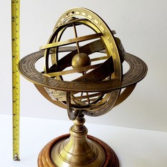 Antique Style Brass Armillary Sphere 11″ Tabletop Celestial Globe Zodiac Decor