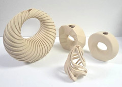 Set of 4 pc Decorative Vase Geometric Abstract Art Vases & Decor 3D Printed PLA