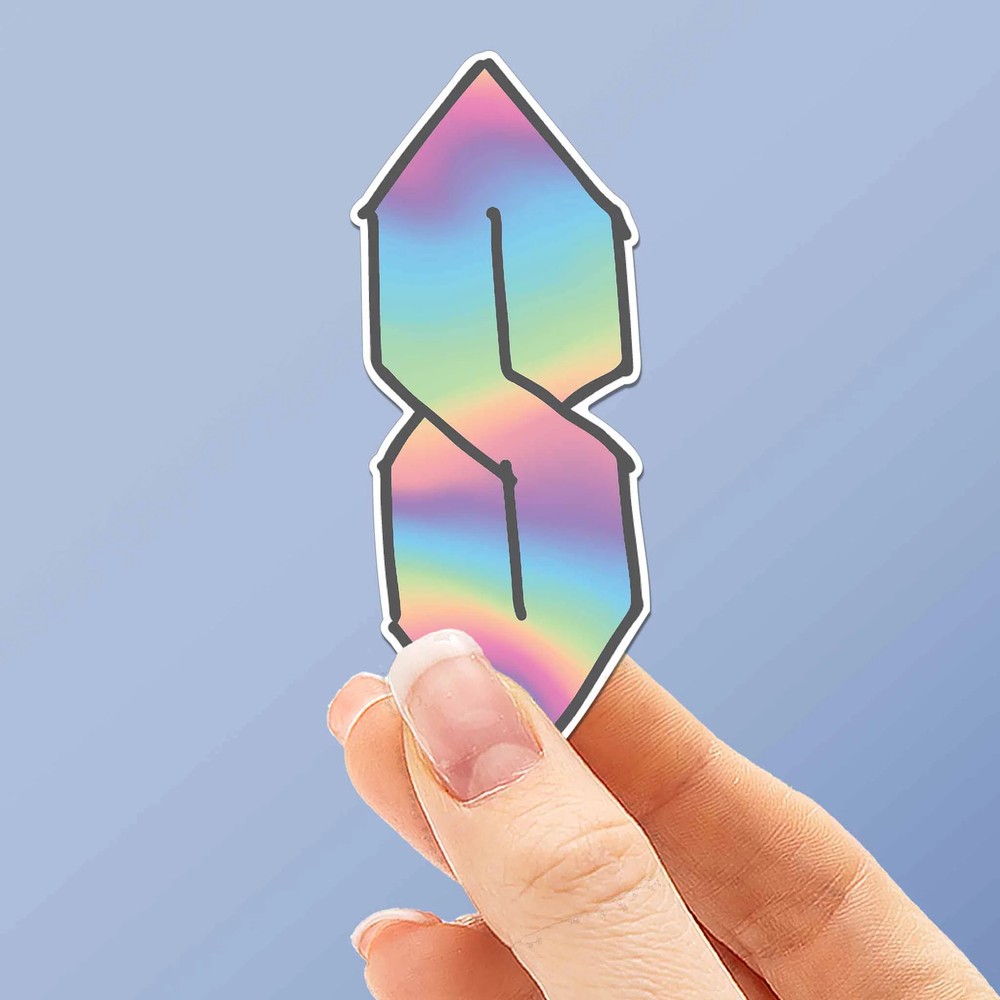 Cool S Drawing Sticker – Funny 90s Kid Millennial Decal for Laptop