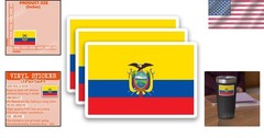 Versatile Ecuadorian Flag Vinyl Decals (3 Count) – Perfect for Laptops & Bottles