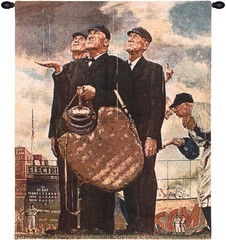 Norman Rockwell’s Bottom of the Sixth American Made Woven Tapestry Wallhanging