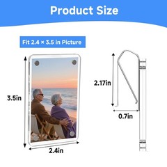 2PCS Car Sun Visor Photo Clips, Acrylic Universal Magnetic Transparent Frames.