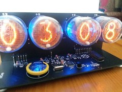 IN-4 NIXIE TUBES clock with blue backlight 4-tubes