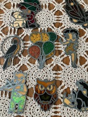 Mixed Lot of 16 Vintage Faux Stained-Glass Acrylic Suncatchers Sun Catchers