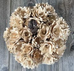 Sola Woodland Tan Flower Ball Home Decor Everlasting Faux Flowers 7in Bouquet