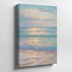Calm Ocean Beach Canvas Wall Art Seascape Print Relaxing Coastal Decor Panel