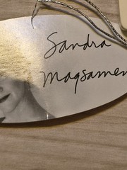 SMALL, CERAMIC «BELIEVE» WALL PLAQUE With BEADED WIRE Sandra Magsamen Cute