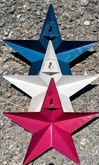 ​Set of 3 Metal Barn Stars Wall Decor Rustic Country Farmhouse Americana